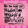 On The Hunt For Hidden Mickeys Horcruxes Png, Hand Lettered Png Cut Files, Disney Png, Mickey Mouse File, Hidden Mickey Hunt Disney Files, Disney Shirt