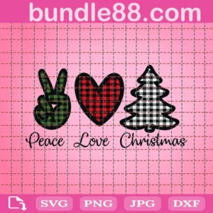Peace Love Christmas Svg, Christmas, Christmas Tree Svg, Christmas Shirt Svg, Christmas Svg, Svg Files For Cricut Svg, Silhouette Files