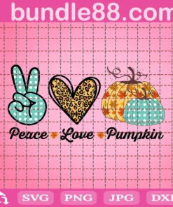 Peace Love Pumkin Thanksgiving Svg, Thanksgiving Svg, Pumpkin Svg, Buffalo Plaid Svg, Fall Svg, Svg File, Svg File For Cricut, Cricut, Svg