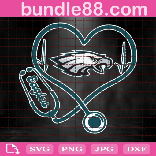 Philadelphia Eagles Heart Stethoscope Svg, Sport Svg, Philadelphia Eagles, Eagles Svg, Nurse Eagles Svg, Eagles Heart Svg, Eagles Nfl, Eagles Logo Svg