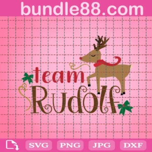 Reindeer Svg, Christmas Svg, Rudolph Svg, Team Rudolph Svg, Reindeer Face Svg, Christmas Reindeer, Cricut, Silhouette Cut File