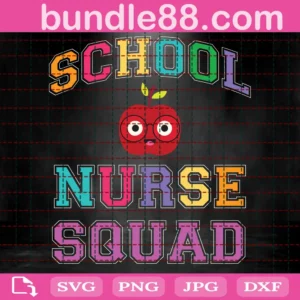 School Nurse Squad Svg, Back To School Svg, Apple Svg, School Svg, Nurse Svg, Squad Svg, Glasses Apple Svg, Teacher Svg, Kindergarten Svg, Pre K Svg, Student Svg