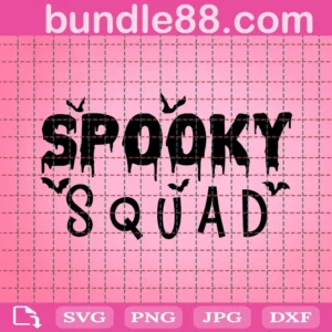 Spooky Squad Svg, Kids Halloween Svg, Trick Or Treat Costume, Funny Halloween Shirt, Cricut Ready Files, Instant Download!