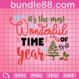 The Most Wonderful Time Of The Year Svg, Christmas Family Shirts Svg, Christmas Svg, Merry Christmas Svg, Hand Lettered Svg, Cricut Cut File