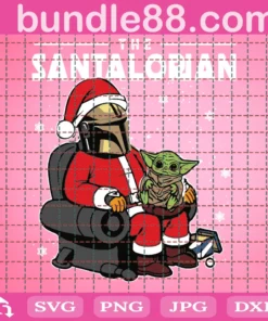 The Santalorian Svg, Christmas Svg, Merry Christmas, Santa Mandalorian, Santa Svg, Santa Claus, Baby Yoda Svg, Yoda Svg, Mandalorian Svg, Star Wars Svg, Christmas Star Wars