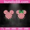 Candy Cane Mickey Minnie Mouse Ears Svg Png Dxf Disney Merry