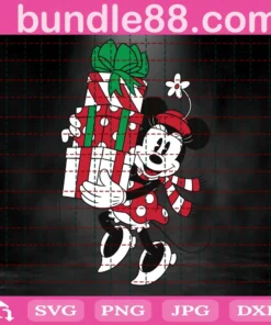 Christmas Minnie Mouse Svg, Christmas Svg, Xmas Svg, Merry Christmas, Christmas Gift, Minnie Mouse Svg, Minnie Svg, Disney Svg, Disney Minnie, Disney Christmas, Christmas Minnie, Mickey Svg Invert