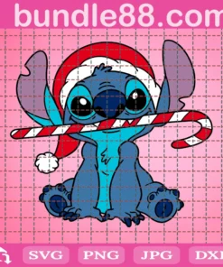 Christmas Stitch Svg, Christmas Svg, Xmas Svg, Merry Christmas, Christmas Gift, Christmas Season, Christmas Holiday, Stitch Svg, Disney Svg, Disney Stitch Svg, Candy Cane Svg, Cute Stitch