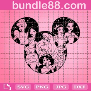 Disney Princess Svg, Disney Mickey Head Svg, Disney Princesses Svg,