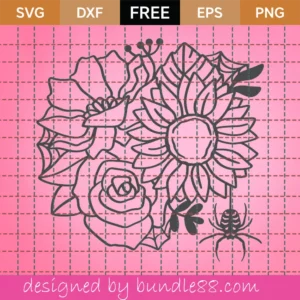 Free Flowers & Spider Svg