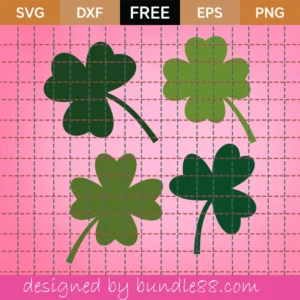 Free Three And Four Leaf Clovers Svg