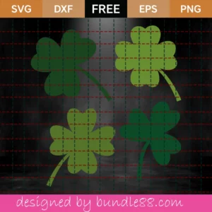 Free Three And Four Leaf Clovers Svg Invert