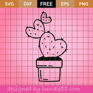 Free Valentine Cactus Svg