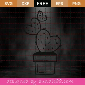 Free Valentine Cactus Svg Invert