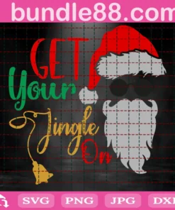 Get Your Jingle On Svg, Christmas Bells Svg, Santa Svg, Merry Christmas Svg, Christmas Svg, Winter Svg, Christmas Snowflake Svg Invert