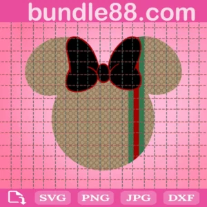 Gucci Minnie Mouse Svg, Disney Inspired Svg, Mickey Mouse Head Svg
