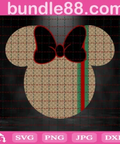 Gucci Minnie Mouse Svg, Disney Inspired Svg, Mickey Mouse Head Svg Invert