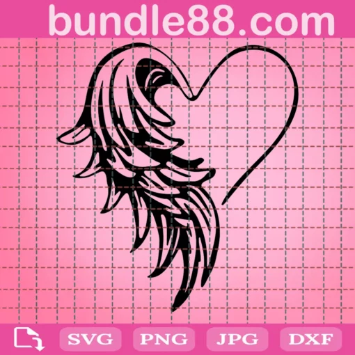 Heart And Angel Wings Svg, Trending Svg, Angel Wings Svg, Heart Wings Svg, Heart Svg, Memory Svg, Tattoo Design Svg, Your Wings Were Ready, Angles Lover Svg, Gift For Lover Svg, Gift For Her Svg,