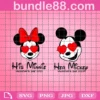 His Mickey And Her Minnie Mouse Svg, Disney Svg, His Mickey Svg, Her Mickey Svg