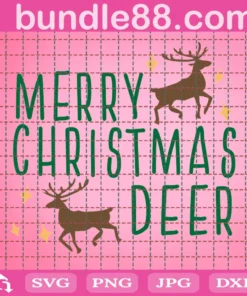 Merry Christmas Deer Svg, Blink Deer Svg, Christmas Svg, Merry Christmas Saying Svg, Christmas Clip Art, Christmas Cut Files, Cricut