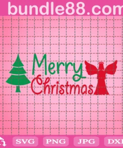 Merry Christmas Svg, Angel Svg, Merry Christmas Saying Svg, Christmas Svg, Christmas Clip Art, Christmas Cut Files, Cricut
