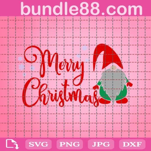 Merry Christmas Svg, Christmas Gnome Svg, Christmas Svg, Merry Christmas Saying Svg, Christmas Clip Art, Christmas Cut Files, Cricut