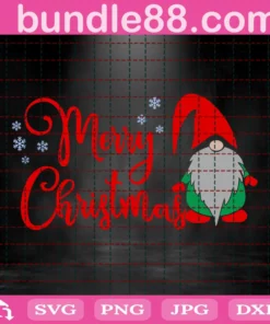 Merry Christmas Svg, Christmas Gnome Svg, Christmas Svg, Merry Christmas Saying Svg, Christmas Clip Art, Christmas Cut Files, Cricut Invert