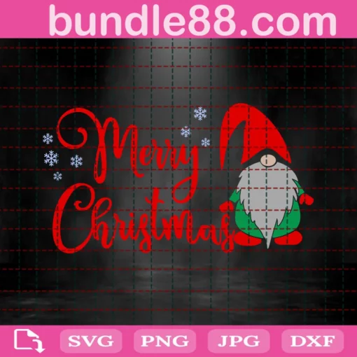 Merry Christmas Svg, Christmas Gnome Svg, Christmas Svg, Merry Christmas Saying Svg, Christmas Clip Art, Christmas Cut Files, Cricut Invert