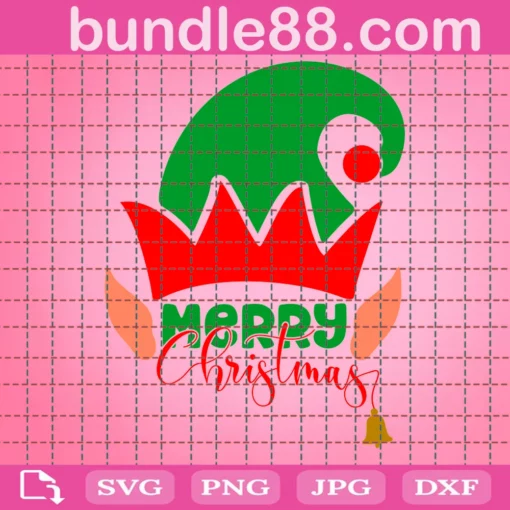 Merry Christmas Svg, Elf'S Hat And Ear Svg, Christmas Svg, Merry Christmas Saying Svg, Elf Christmas Svg, Christmas Cut Files, Cricut