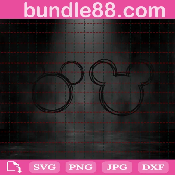 Mickey Drawing Svg, Disney Svg, Mickey Svg, Mickey Mouse Svg, Mickey Invert