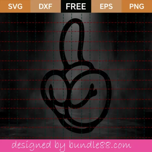 Mickey Hand Svg Free, Disney Svg, Hand Svg, Digital Download, Silhouette Cameo Invert