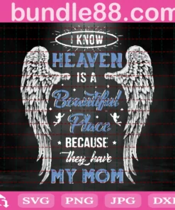 Mother Day Svg, Heaven Svg, Beautiful Place Svg, Angel Wings Svg, Mom Svg, Mom Life Svg, Mothers Svg