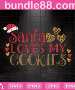 Santa Loves My Cookies Svg, Dear Santa Tray Svg, Cookies For Santa Svg, Christmas Quote Svg, Christmas Plate Svg, Kids Christmas Svg Invert