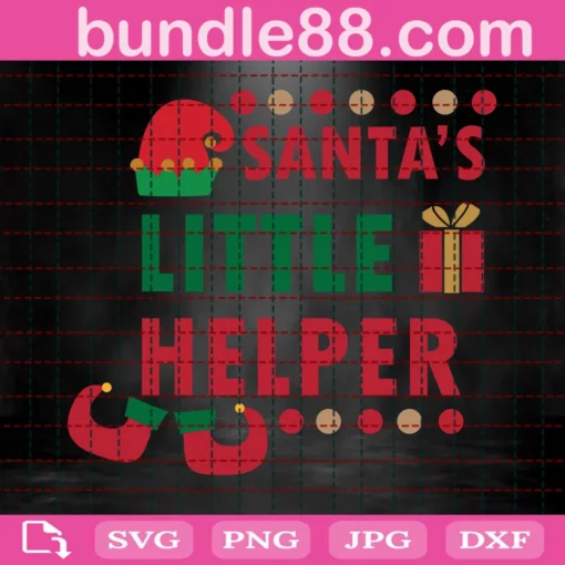 Santa'S Little Helper Svg, Christmas Kids Svg, Christmas Svg, Merry Christmas Svg, Santa Svg, Christmas For Kids, Santa Claus Svg Invert