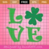 Shamrock Love Svg Free, St Patricks Day Svg, Shamrock Svg, Instant Download