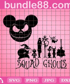 Squad Ghouls Svg, Nightmare Before Christmas Svg, Halloween Svg, Halloween Gift, Halloween Shirt, Halloween Day, Disney Svg, Disney Halloween, Jack Skellington, Sally Svg