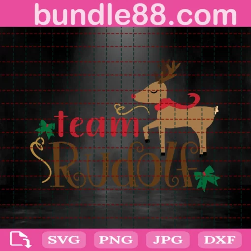 Team Rudolph Svg, Christmas Rudolph Svg, Merry Christmas Saying Svg, Christmas Svg, Christmas Clip Art, Christmas Cut Files Invert