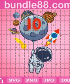 10Th Birthday Astronaut Planets, 10 Years Old, Birthday Kids