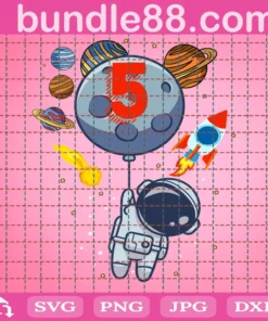 5Th Birthday Astronaut Planets, 5 Years Old, Birthday Kids