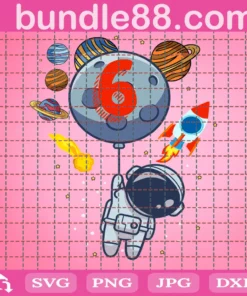 6Th Birthday Astronaut Planets, 6 Years Old, Birthday Kids