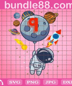 9Th Birthday Astronaut Planets, 9 Years Old, Birthday Kids