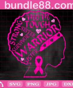 Breast Cancer Warrior Black Women African American Invert