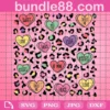 Candy Heart Leopard Pattern Crafting Files, Valentine