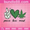 Cannabis Peace Love Weed, Trending, Weed Clipart, Smoking Weed