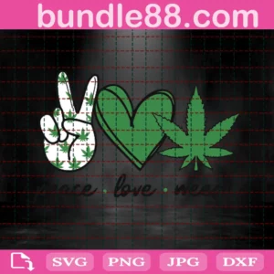 Cannabis Peace Love Weed, Trending, Weed Clipart, Smoking Weed Invert