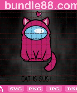 Cat Is Sus, Among Us Cat, Cute Cat, Space Cat, Valentine Gift Invert