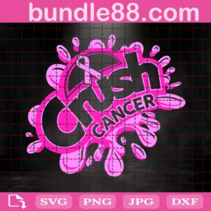 Crush Cancer, Breast Cancer Ribbon Print