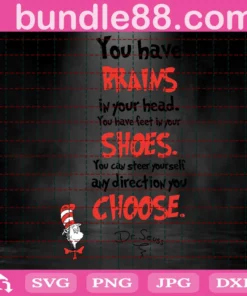 Dr Seuss You Have Brains In Your Head, Dr Seuss Gifts Invert