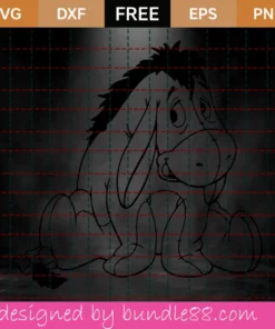 Eeyore Donkey Svg Free, Winnie Pooh Svg, Free Svg Files Disney, Instant Download Invert