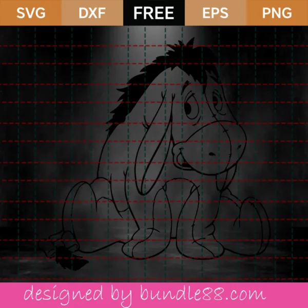 Eeyore Donkey Svg Free, Winnie Pooh Svg, Free Svg Files Disney, Instant Download Invert